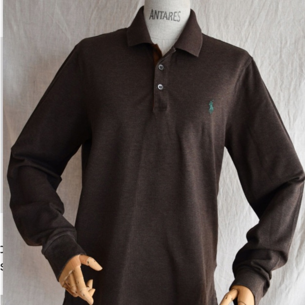 Polo by Ralph Lauren Dark Brown Long Sleeve Polo